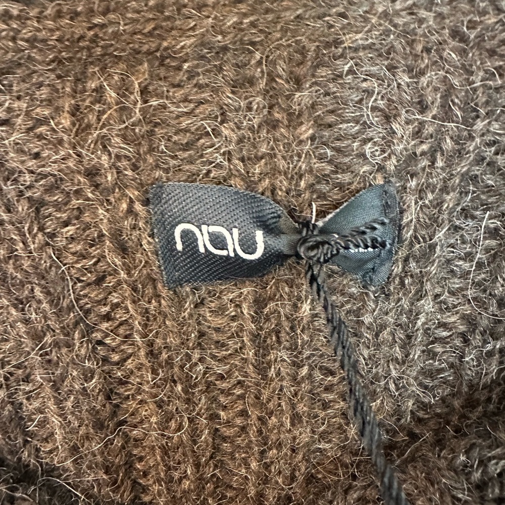 NAU NAZCA Women's Cardigan Superfine Alpaca Knit Brown Sweater L - Picture 5 of 9